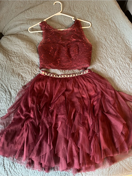 My Michelle Dresses & Skirts - My Michelle Burgundy Lace Two-Piece Homecoming Dress - ALTERED PLS READ